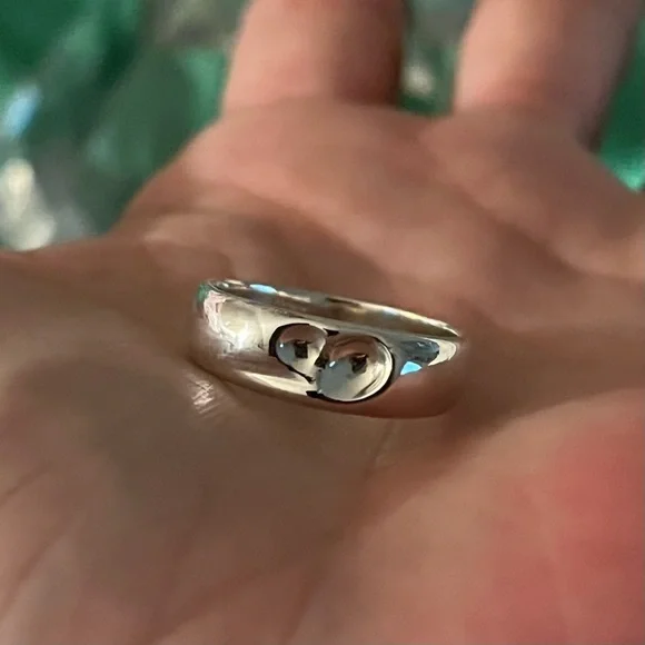 Tiffany & Co. Vintage Sterling Silver Carved Heart Ring